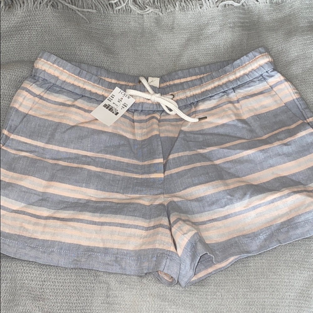 Jcrew linen striped shorts